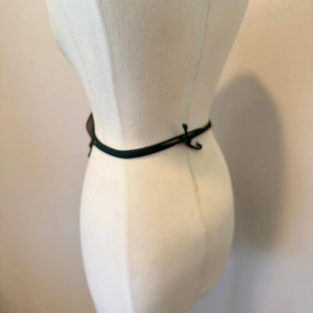 Ellen Edith Purple Beaded Embroidered Flower Waist Belt Bohemian Artisan Tie